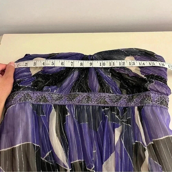 BCBGMaxAzria maxi metallic cocktail dress size 12 - Picture 7 of 12